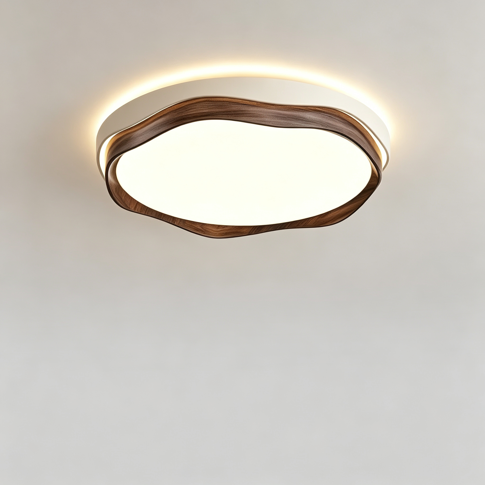 ZXXD001 Wave Wood Frame Square LED Ceiling Light modern LED ceiling light from Huixiang Lighting, Zhongshan China