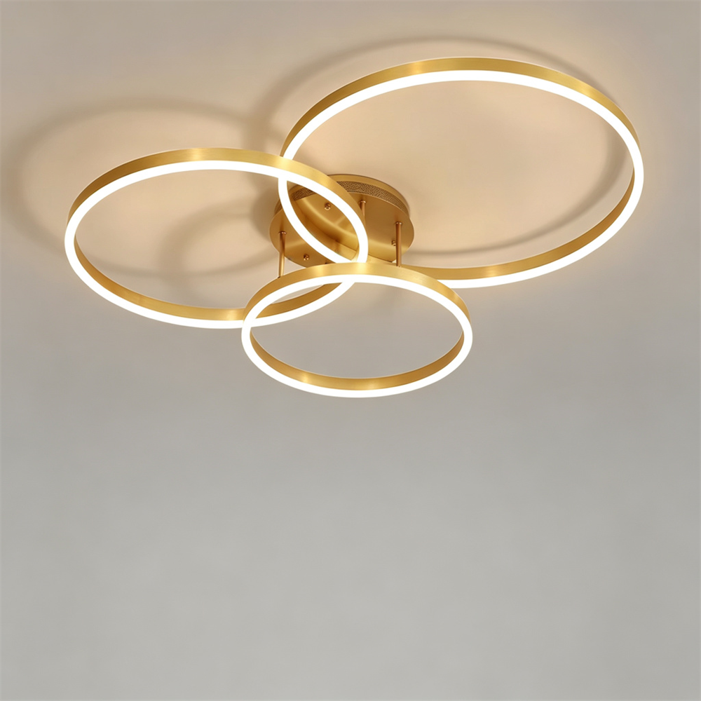 ZXXD009 Gold Triple Ring LED Ceiling Light modern LED ceiling light from Huixiang Lighting, Zhongshan China