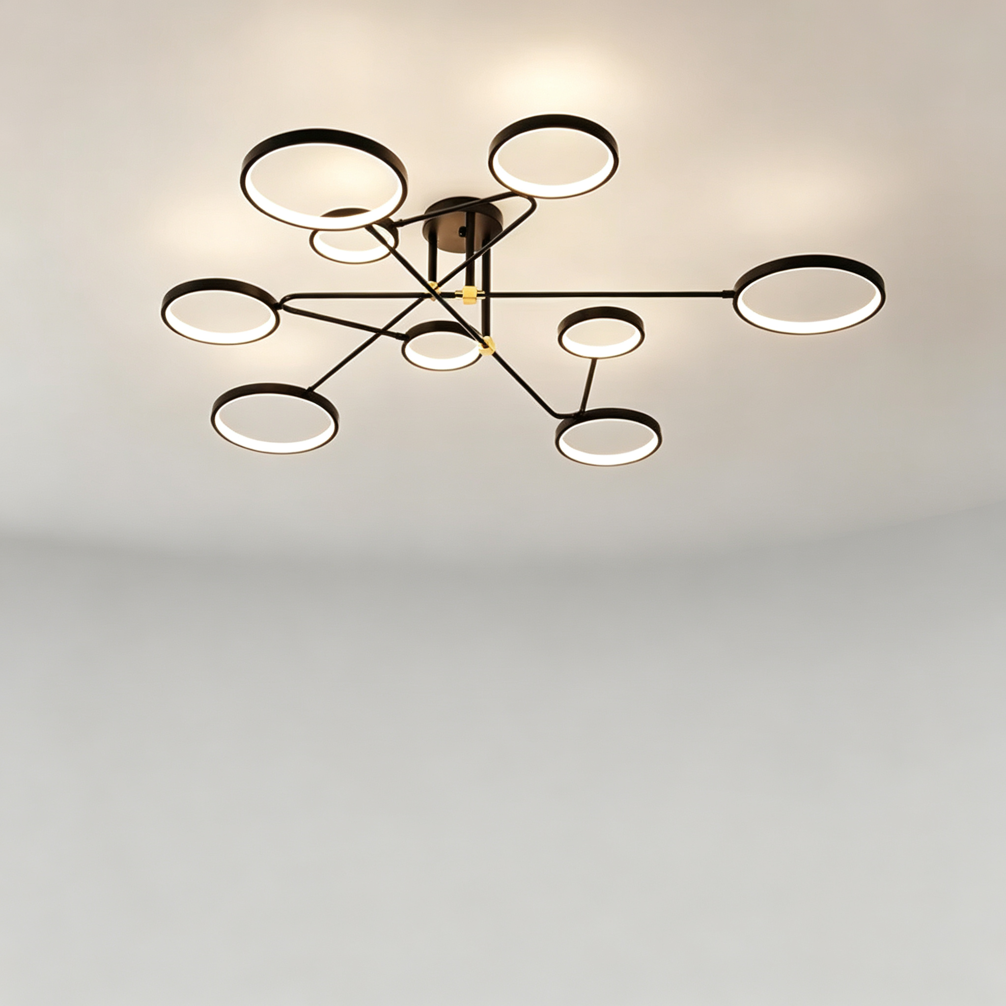 ZXXD012 Black & Gold Geometric Ring LED Ceiling Light modern LED ceiling light from Huixiang Lighting, Zhongshan China
